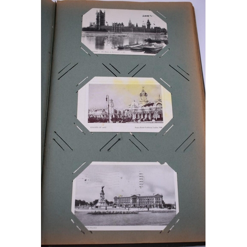 63 - POSTCARD ALBUM: LONDON: large earlier 20thc album containing approx 150 postcards, largely earl... 