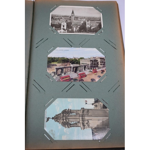 63 - POSTCARD ALBUM: LONDON: large earlier 20thc album containing approx 150 postcards, largely earl... 