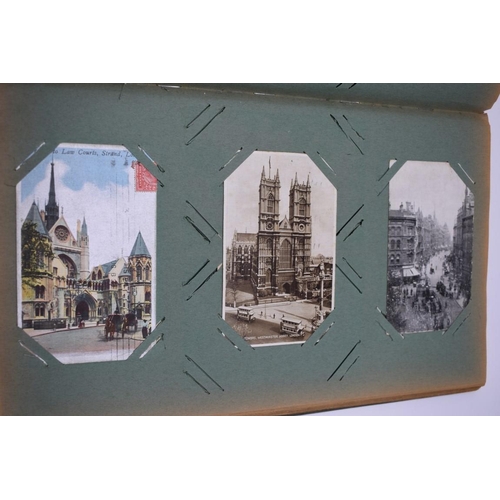 63 - POSTCARD ALBUM: LONDON: large earlier 20thc album containing approx 150 postcards, largely earl... 