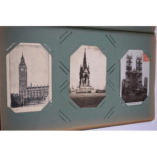 63 - POSTCARD ALBUM: LONDON: large earlier 20thc album containing approx 150 postcards, largely earl... 