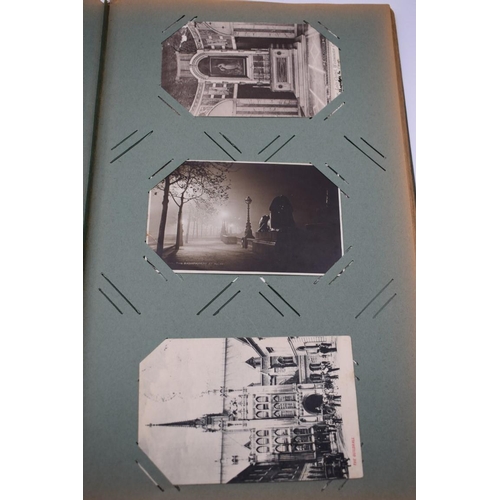 63 - POSTCARD ALBUM: LONDON: large earlier 20thc album containing approx 150 postcards, largely earl... 