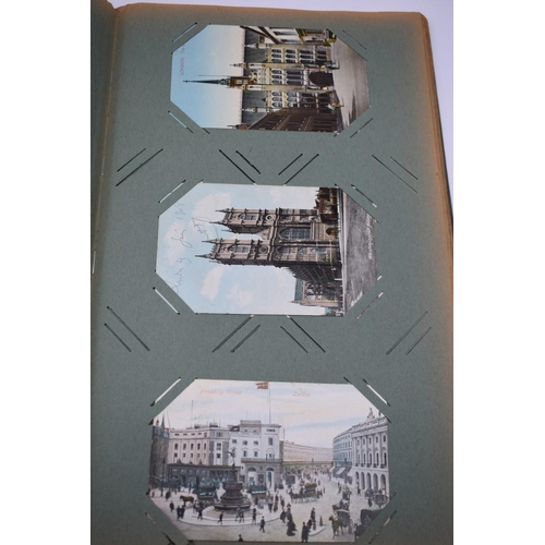 63 - POSTCARD ALBUM: LONDON: large earlier 20thc album containing approx 150 postcards, largely earl... 