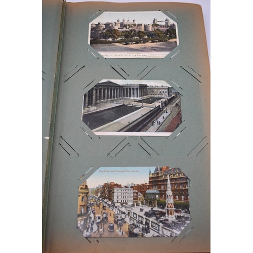 63 - POSTCARD ALBUM: LONDON: large earlier 20thc album containing approx 150 postcards, largely earl... 