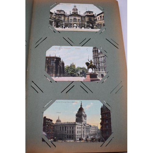 63 - POSTCARD ALBUM: LONDON: large earlier 20thc album containing approx 150 postcards, largely earl... 