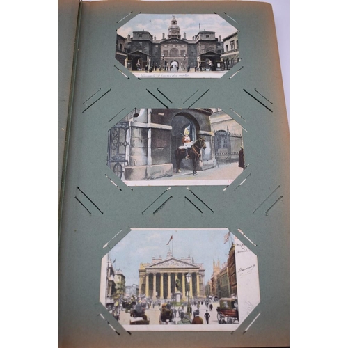 63 - POSTCARD ALBUM: LONDON: large earlier 20thc album containing approx 150 postcards, largely earl... 