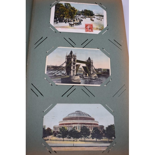 63 - POSTCARD ALBUM: LONDON: large earlier 20thc album containing approx 150 postcards, largely earl... 