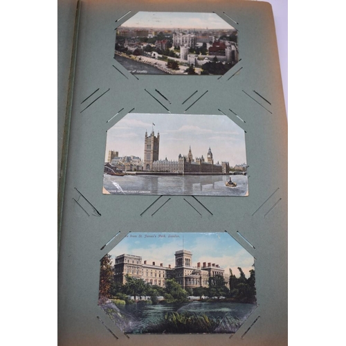 63 - POSTCARD ALBUM: LONDON: large earlier 20thc album containing approx 150 postcards, largely earl... 