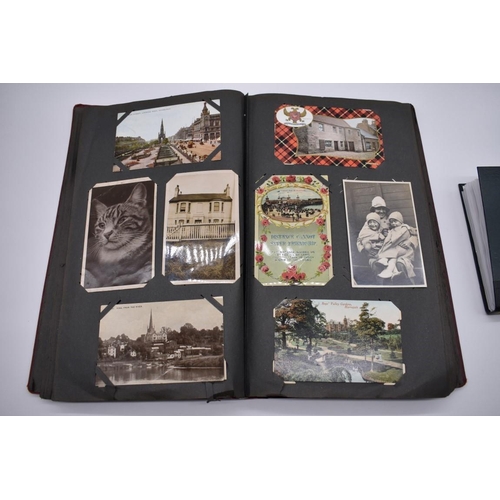 64 - POSTCARD ALBUM: contains approx 296 mixed postcards, topographical and greetings, generally in ... 