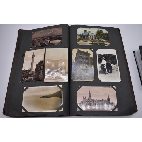 64 - POSTCARD ALBUM: contains approx 296 mixed postcards, topographical and greetings, generally in ... 