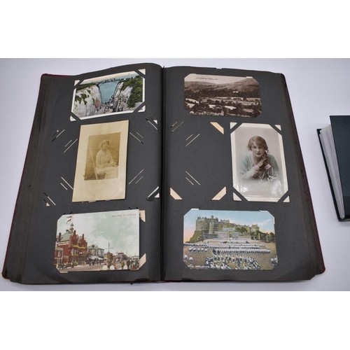 64 - POSTCARD ALBUM: contains approx 296 mixed postcards, topographical and greetings, generally in ... 