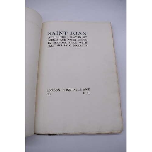 85 - SHAW (Bernard & RICKETTS, Charles): 'St Joan...a chronicle play in six scenes...' London, Consta... 