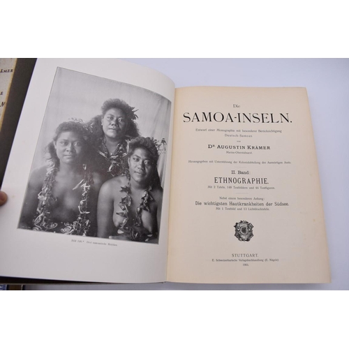 93 - SAMOA: KRAMER (Augustin, Dr): 'Die Samoa-Inseln...' Stuttgart, 1903: 2 vols, folio, publishers ... 