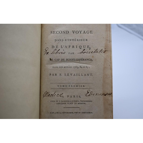 98 - LE VAILLANT (Francois): 'Voyage de Monsieur Le Vaillant dans L'Interieur de L'afrique..' Paris, Chez... 