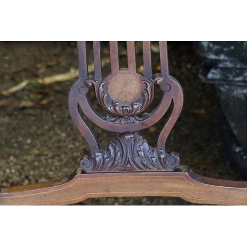 1056 - Two antique inlaid elbow chairs.Payment must be made in advance of collection which is strictly by a... 