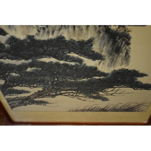 1097 - Chinese School, a landscape, signed, watercolour, 135 x 68cm; together with three further Chinese la... 