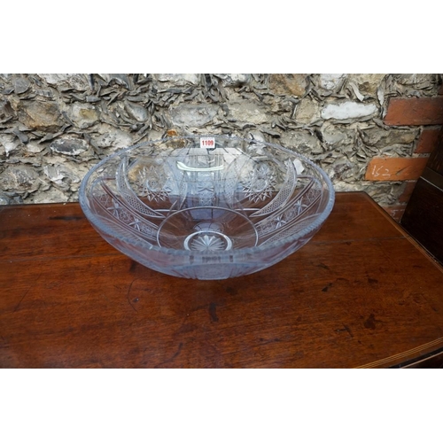 1109 - A large old cut glass bowl, 39.5cm. 