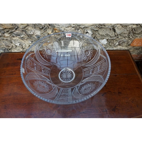 1109 - A large old cut glass bowl, 39.5cm. 