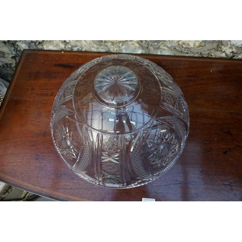 1109 - A large old cut glass bowl, 39.5cm. 