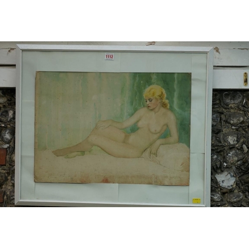 1112 - Pat Johnson, 'Jeanette', signed, inscribed and dated 1940, watercolour, 38 x 53cm. ... 