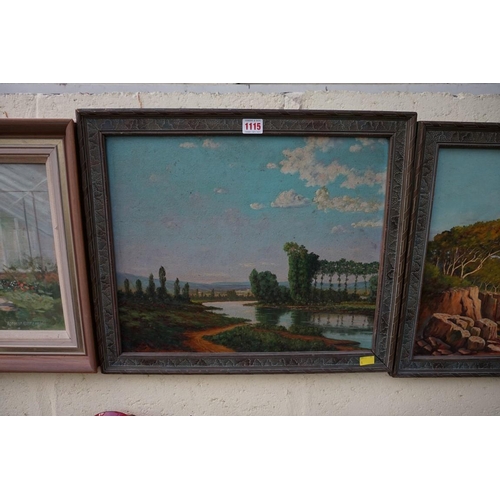 1115 - G Haguaip, coastal scene; river landscape, a pair, each signed, oil on board, 37 x 45cm. (2)... 