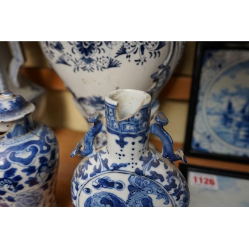 1126 - A mixed group of blue and white porcelain, to include: Dutch Delft. (18)