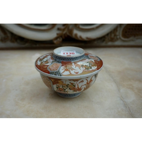 1130 - A collection of Japanese pottery and porcelain, to include: an Imari bowl and cover, 13.5cm diameter... 