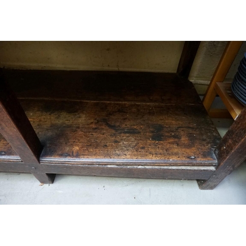 1136 - A late 18th/early 19th century oak potboard dresser and rack, 145cm wide. ... 