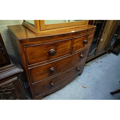 1140 - A 19th century mahogany bowfront chest of drawers, 87.5cm wide.