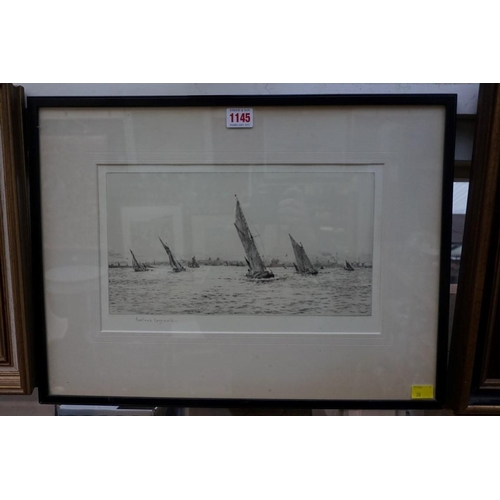 1145 - Rowland Langmaid, 'Galleons Reach'; 'London Bridge', two works, each signed in pencil, etching, pl.1... 