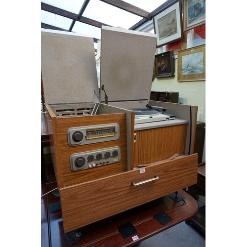 1153 - A vintage radiogram, with Quad ‘MC/S’ tuner; Quad ‘Acoustical’ pre-amp; and 'The Quad II' amplifier,... 