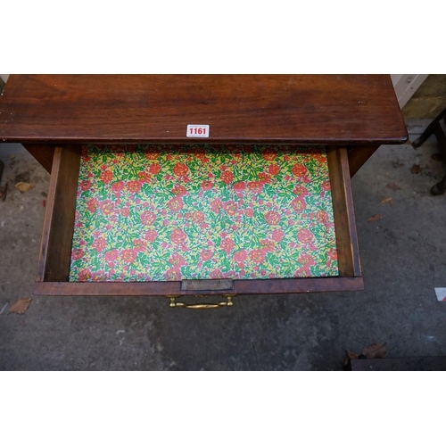 1161 - A small 18th century mahogany and fruitwood single drawer side table, 61cm wide.