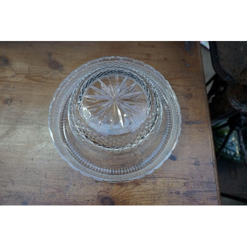 1168 - Four pieces of cut glass, to include: a large Stuart 'Jasper Conran' circular bowl, 35cm diameter.... 