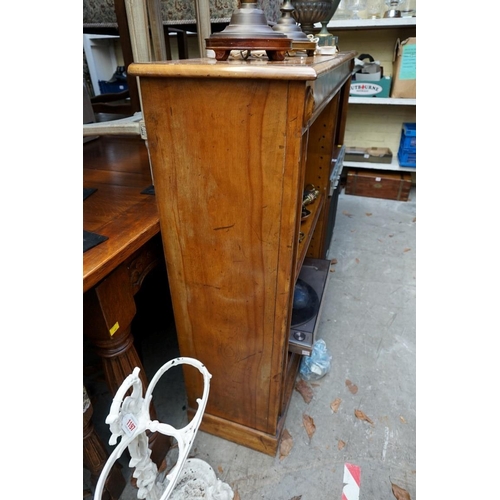 1190 - A late Victorian satin birch open bookcase, 152.5cm wide.