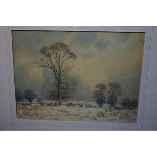 1210 - N Bradley-Carter, 'The Sheltering Elm', signed, titled verso, watercolour, 33 x 46cm.... 