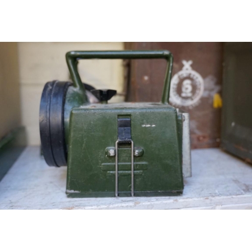 1216 - Railwayana: a pair of vintage Bardic Systems Ltd signalling lamps, each with broad arrow mark; toget... 