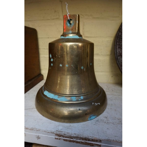 1219 - A George VI fire engine bell, with royal cypher, 25cm high, clapper possibly associated. ... 