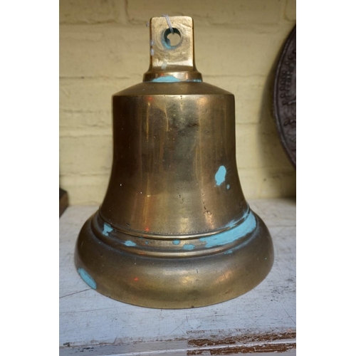 1219 - A George VI fire engine bell, with royal cypher, 25cm high, clapper possibly associated. ... 