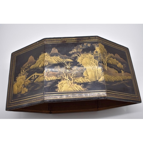 1246 - A Chinese gilt lacquered altar box, cover and stand, late Qing, 34.5cm.