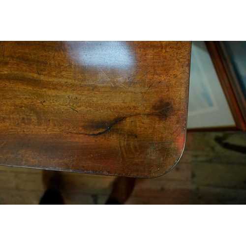 1274 - An antique mahogany library table, 114cm wide, (possible alterations). 