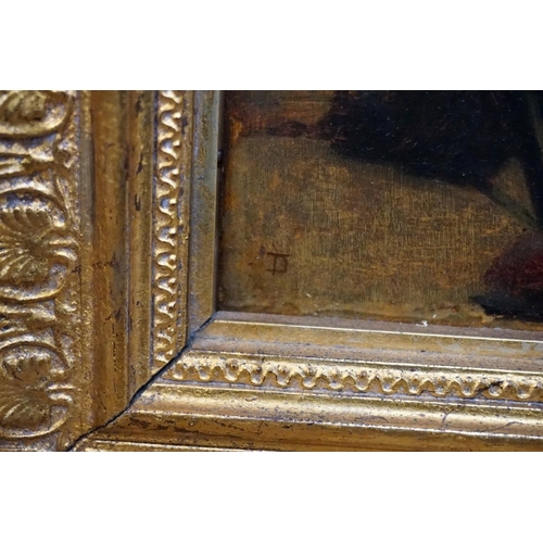 1301 - Thomas Davidson, 'Reflections', monogrammed, oil on panel, 23.5 x 16cm.