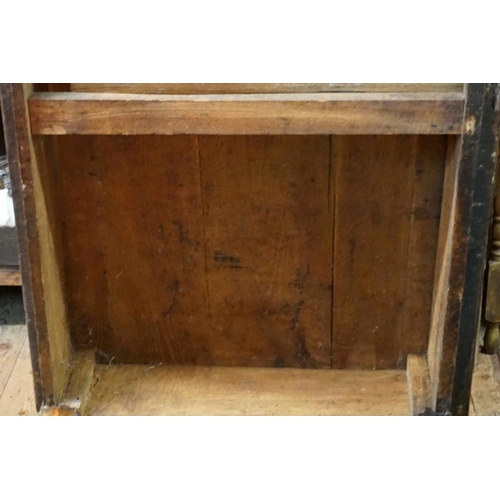 1463 - A 19th century French chestnut and oak farmhouse table, with a lateral drawer and another drawer to ... 