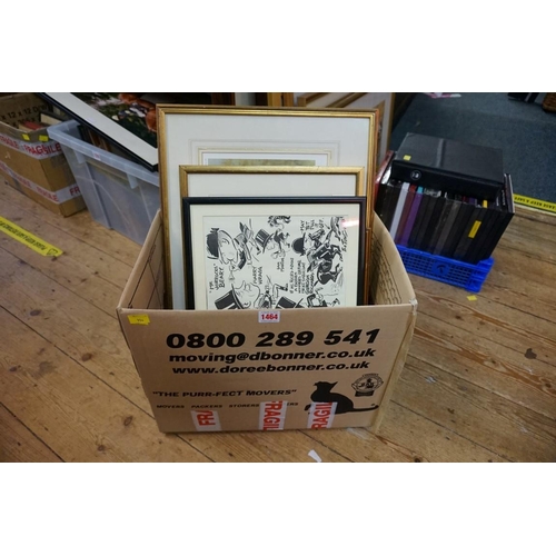 1464 - Six pencil signed colour prints, largest I.21.5 x 38.5cm; together with another printed cartoon. (7)... 