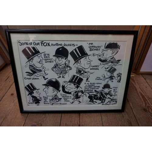 1464 - Six pencil signed colour prints, largest I.21.5 x 38.5cm; together with another printed cartoon. (7)... 