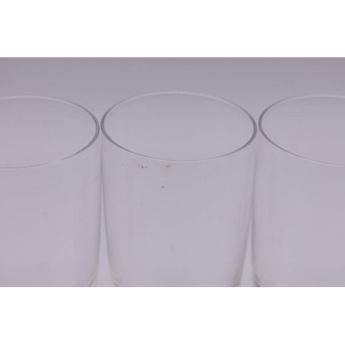 1475 - A set of four Lalique 'Argos' pattern champagne flutes, 15cm high.