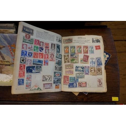 1539 - Six various stamp albums; together with another album of cigarette cards. ... 