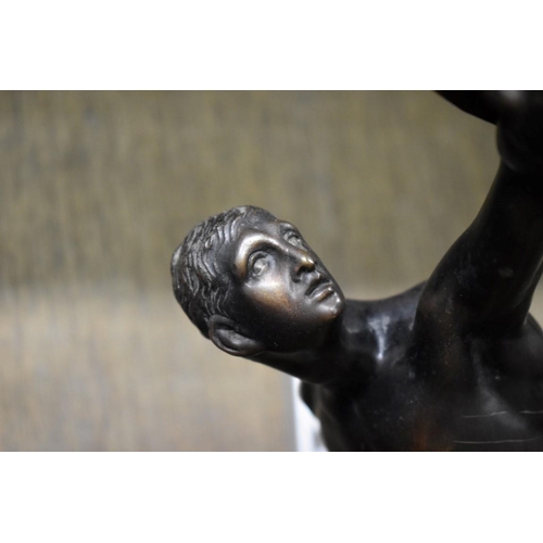 1575 - After the Antique, 'The Borghese Gladiator', bronze, on marble base, 25.5cm high. ... 