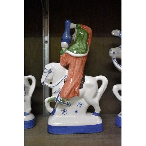 1576 - Twelve Rye pottery 'Canterbury Tales' figures, to include: Geoffrey Chaucer, 31cm high. (1... 