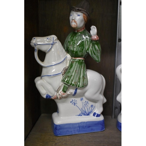 1576 - Twelve Rye pottery 'Canterbury Tales' figures, to include: Geoffrey Chaucer, 31cm high. (1... 