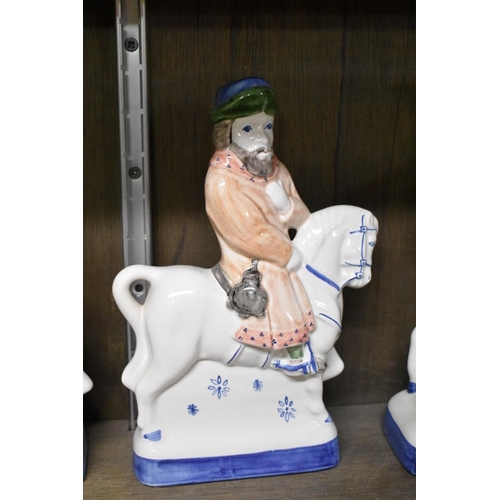 1576 - Twelve Rye pottery 'Canterbury Tales' figures, to include: Geoffrey Chaucer, 31cm high. (1... 