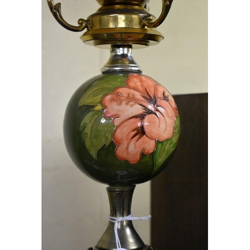 1582 - A Moorcroft 'Coral Hibiscus' pattern table lamp.